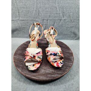 Rampage Ram-Winka Summer Floral Open-Toe High Heels With Ankle Strap W Size 7 Mu